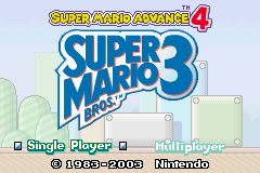 Super Mario Advance 4 - Super Mario Bros. 3 Title Screen